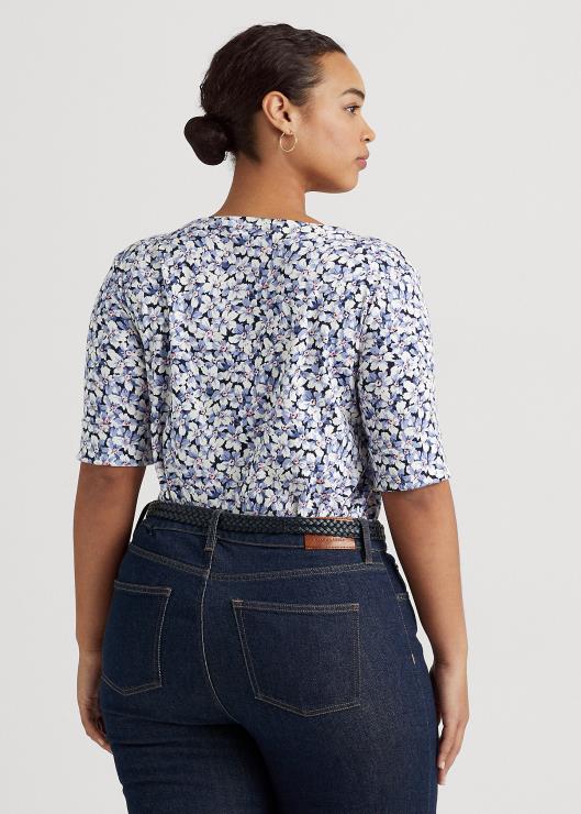 playera de algodón elástico floral mujerRalph Lauren 2XR2V4604