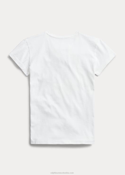 playera de jersey de algodón con logo mujer blanco Ralph Lauren 2XR2V3679