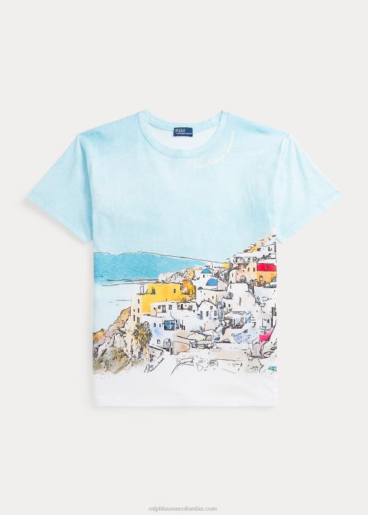 playera de jersey de algodón con motivo costero mujer multi escénico Ralph Lauren 2XR2V3035