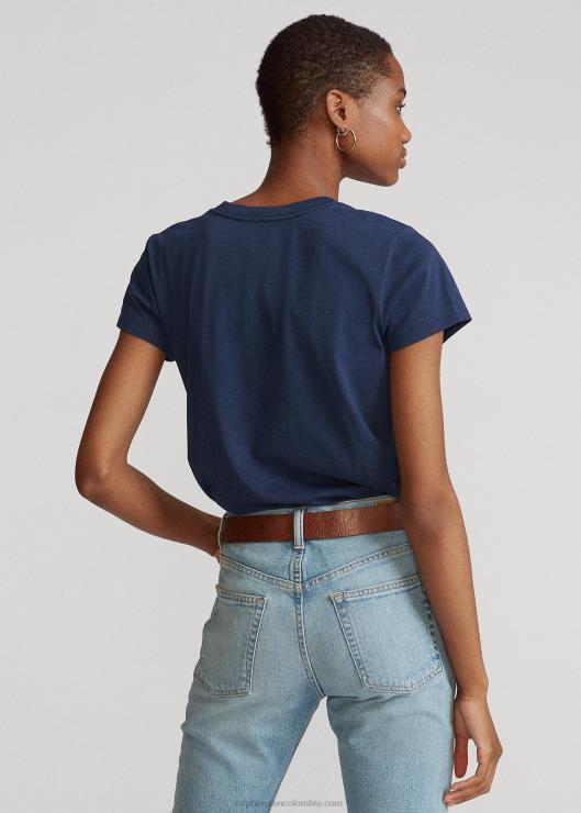 playera de punto de algodón con cuello en V mujerRalph Lauren 2XR2V9492