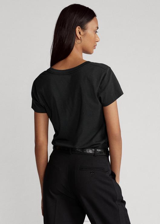 playera de punto de algodón con cuello en V mujerRalph Lauren 2XR2V9493