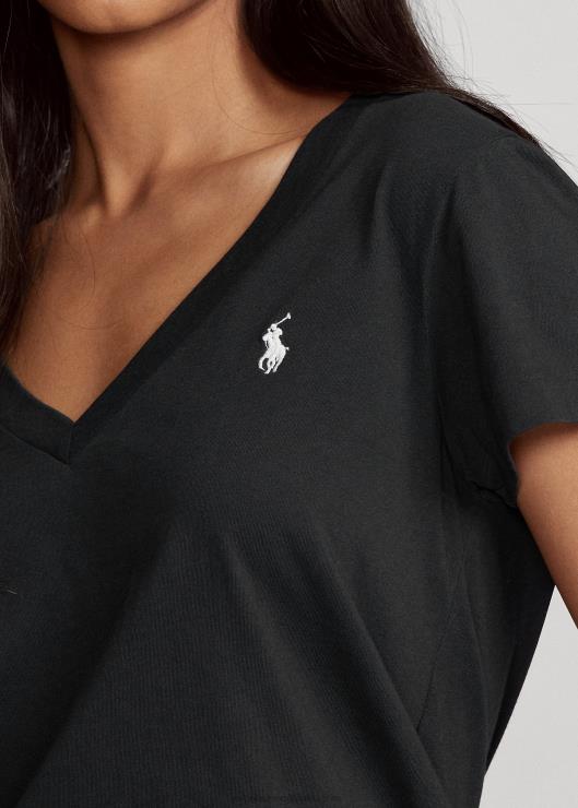 playera de punto de algodón con cuello en V mujerRalph Lauren 2XR2V9493