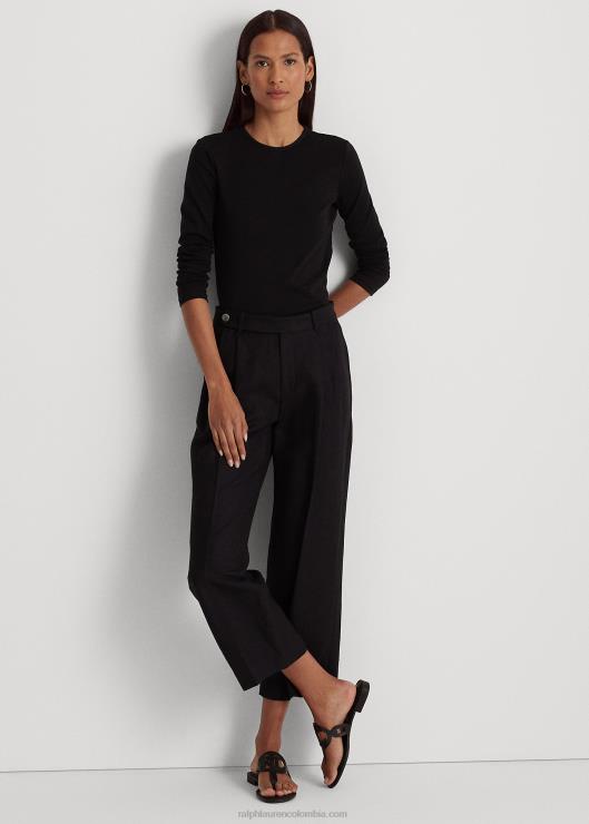 top de manga larga en mezcla de algodón mujer negro Ralph Lauren 2XR2V4239