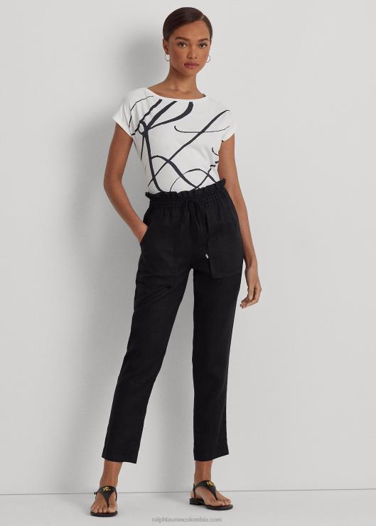 top de mezcla de algodón con logo estampado mujer blanco Ralph Lauren 2XR2V4246