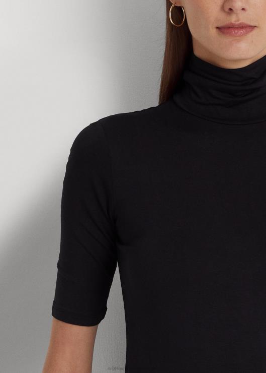 top de punto con cuello alto mujer negro Ralph Lauren 2XR2V4244
