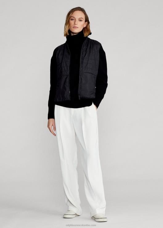 chaleco híbrido con cremallera y cuello alzado mujer negro Ralph Lauren 2XR2V3752