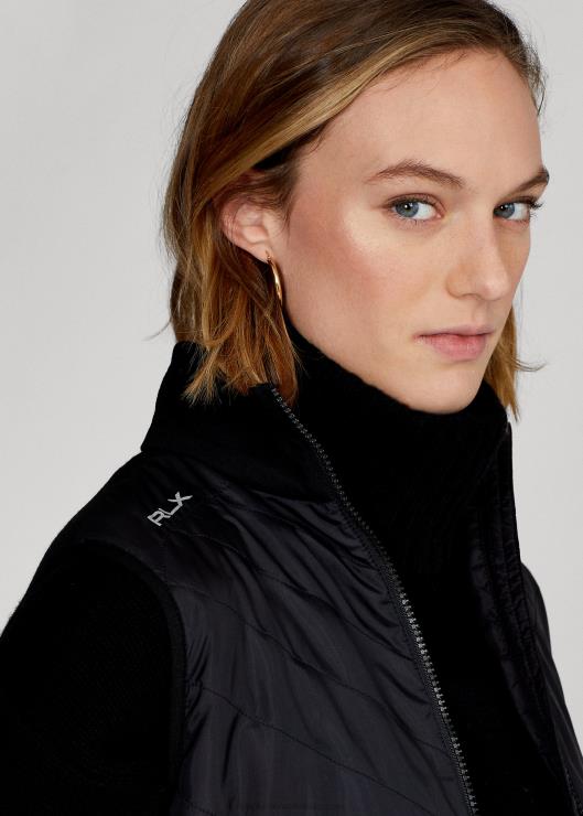 chaleco híbrido con cremallera y cuello alzado mujer negro Ralph Lauren 2XR2V3752