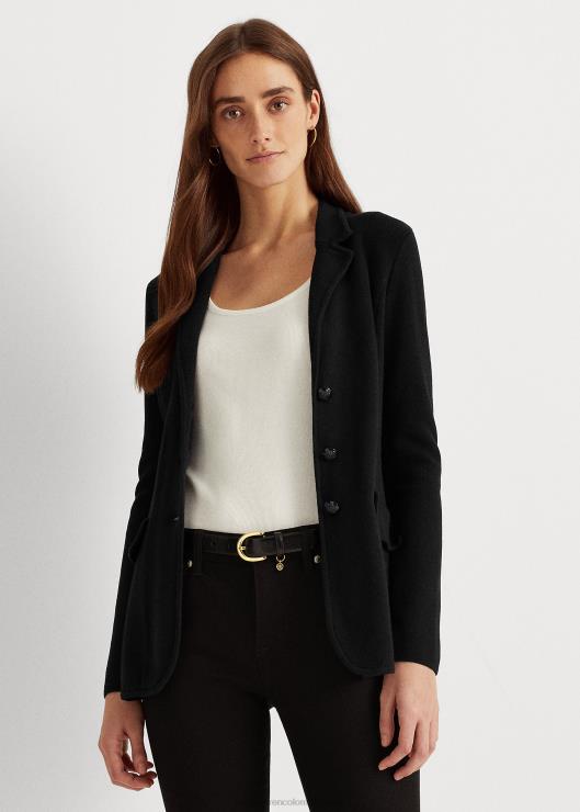 blazer de algodón peinado mujer negro Ralph Lauren 2XR2V4491