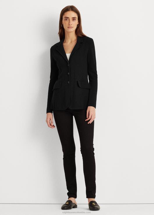 blazer de algodón peinado mujer negro Ralph Lauren 2XR2V4491