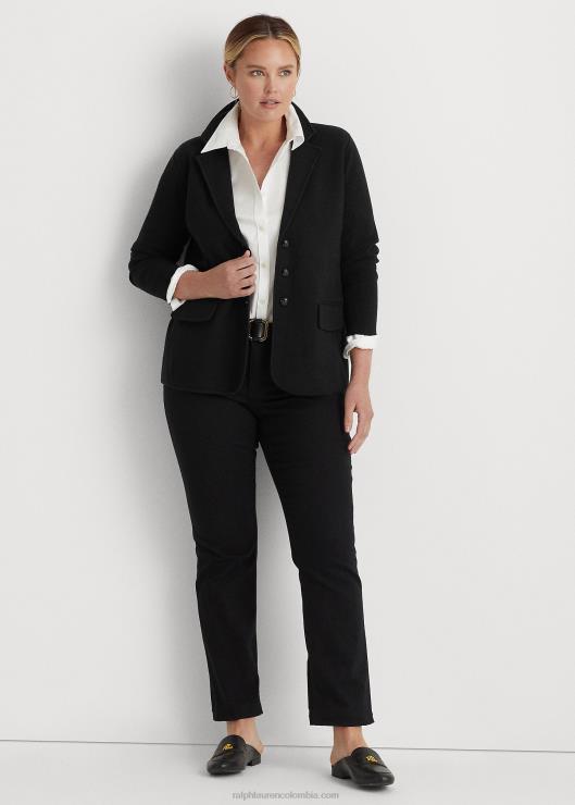 blazer de algodón peinado mujer negro Ralph Lauren 2XR2V4739