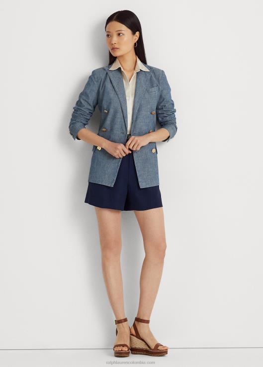 blazer de cambray con doble botonadura mujer lavado azul berilo Ralph Lauren 2XR2V3959