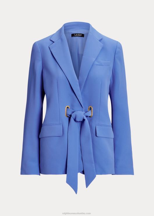 blazer de georgette con cinturón mujer azul nueva inglaterra Ralph Lauren 2XR2V9561
