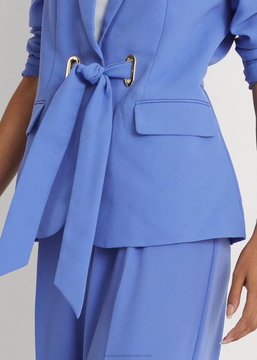 blazer de georgette con cinturón mujer azul nueva inglaterra Ralph Lauren 2XR2V9561