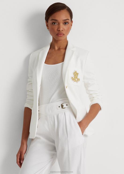 blazer de jacquard de lingotes mujer blanco Ralph Lauren 2XR2V3778