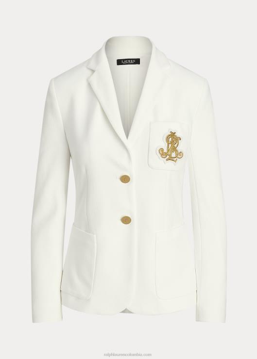 blazer de jacquard de lingotes mujer blanco Ralph Lauren 2XR2V4296