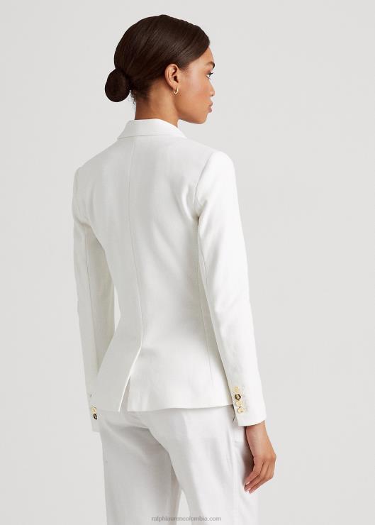 blazer de jacquard de lingotes mujer blanco Ralph Lauren 2XR2V4296