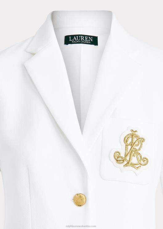 blazer de jacquard de lingotes mujer blanco Ralph Lauren 2XR2V4296