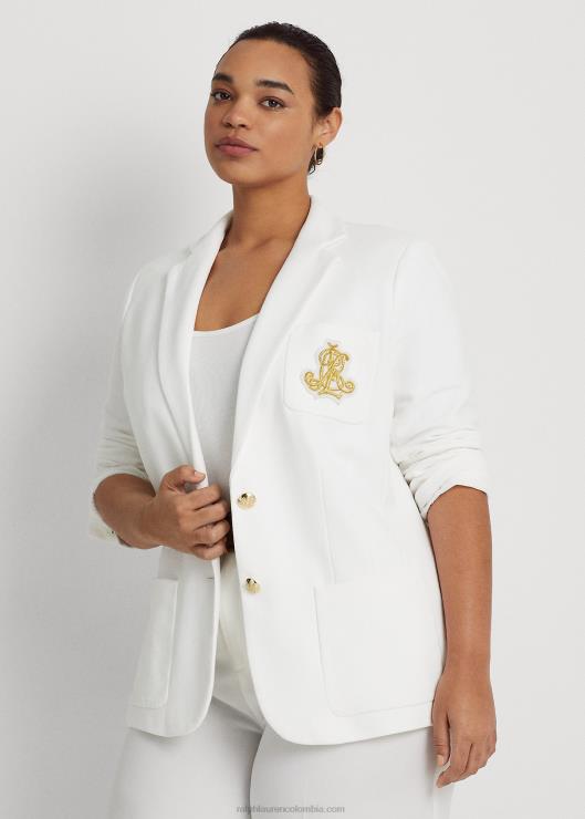 blazer de jacquard de lingotes mujer blanco Ralph Lauren 2XR2V4515