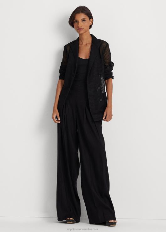 blazer de malla con doble botonadura mujer negro Ralph Lauren 2XR2V3853