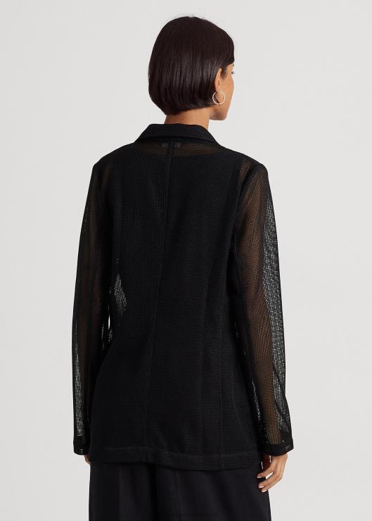 blazer de malla con doble botonadura mujer negro Ralph Lauren 2XR2V3853