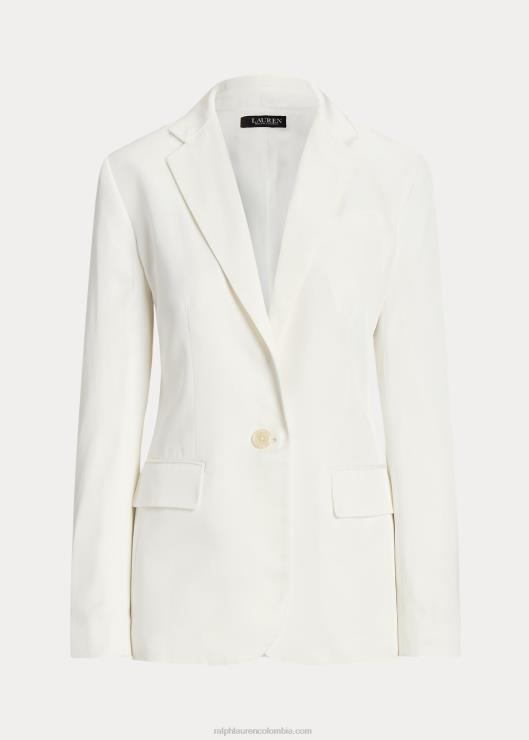 blazer de sarga en mezcla de lino mujer blanco Ralph Lauren 2XR2V3850