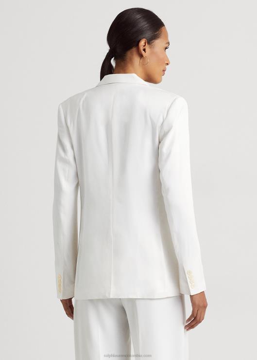 blazer de sarga en mezcla de lino mujer blanco Ralph Lauren 2XR2V3850