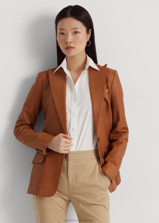 chaqueta de piel de cordero mujer Cuoio Ralph Lauren 2XR2V3820