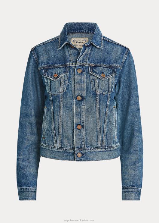 chamarra de camionero de mezclilla mujer índigo oscuro Ralph Lauren 2XR2V3278