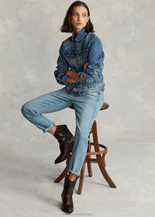 chamarra de camionero de mezclilla mujer índigo oscuro Ralph Lauren 2XR2V3278