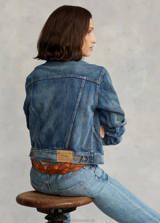 chamarra de camionero de mezclilla mujer índigo oscuro Ralph Lauren 2XR2V3278