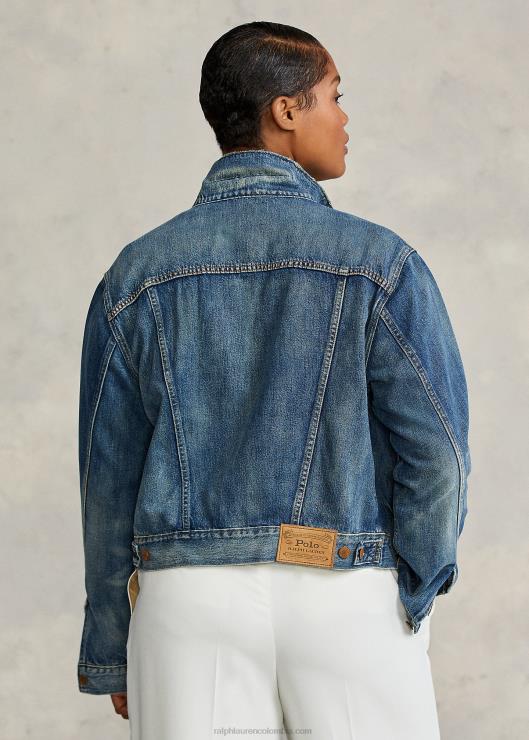 chamarra de camionero de mezclilla mujer índigo oscuro Ralph Lauren 2XR2V3278