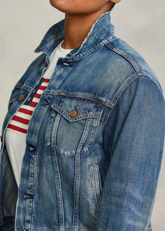 chamarra de camionero de mezclilla mujer índigo oscuro Ralph Lauren 2XR2V3278