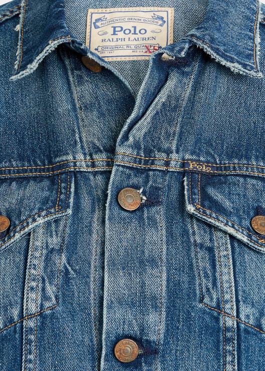 chamarra de camionero de mezclilla mujer índigo oscuro Ralph Lauren 2XR2V3278