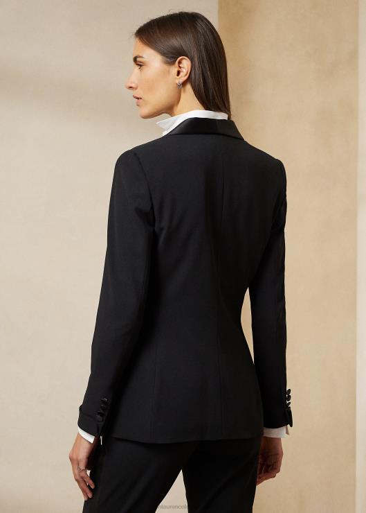 chamarra de esmoquin de lana aserradora mujer negro Ralph Lauren 2XR2V3439