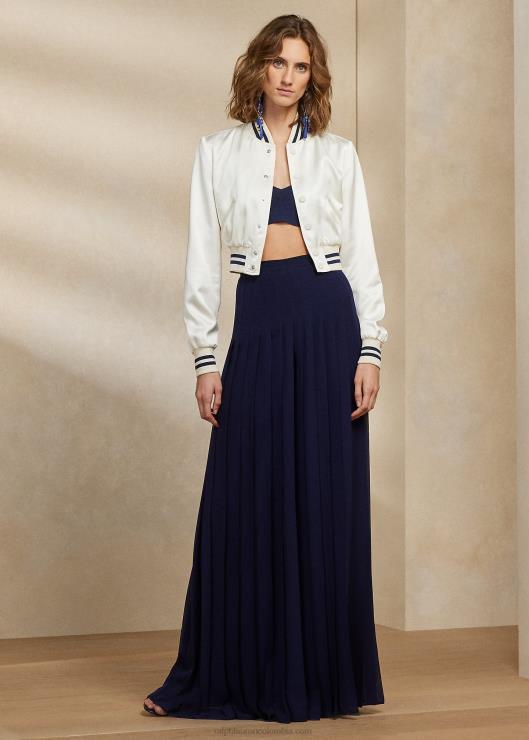 chamarra de raso lavado graeson mujer crema de lujo Ralph Lauren 2XR2V3480