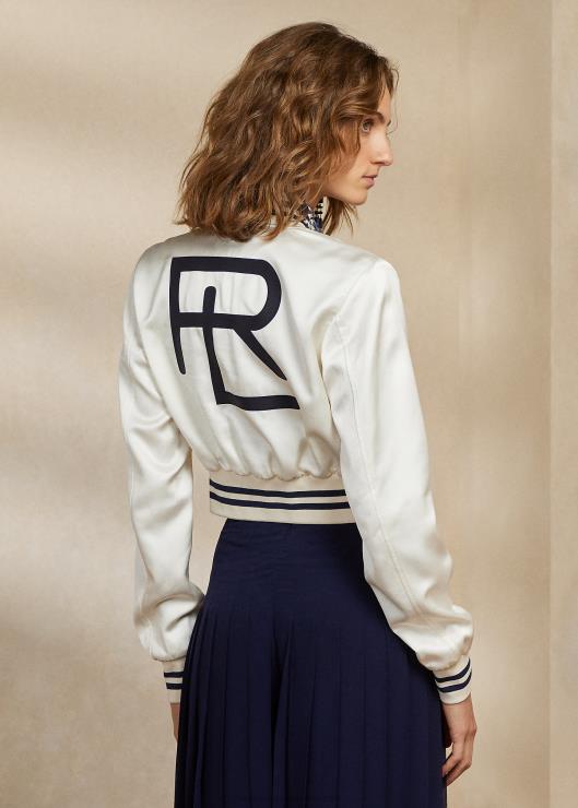 chamarra de raso lavado graeson mujer crema de lujo Ralph Lauren 2XR2V3480