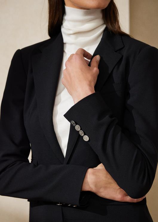 chamarra parker de lana elástica mujer negro Ralph Lauren 2XR2V3443