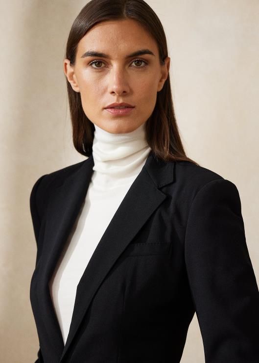 chamarra parker de lana elástica mujer negro Ralph Lauren 2XR2V3443