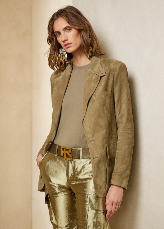 chamarra preston de ante mujer liquen verde Ralph Lauren 2XR2V9279