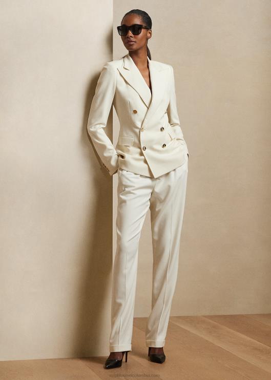 chaqueta camden en mezcla de lana mujer crema de lujo Ralph Lauren 2XR2V9135