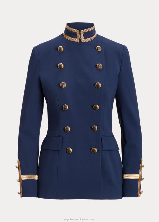 chaqueta de crepé de lana con doble botonadura mujer marina de lujo Ralph Lauren 2XR2V9330