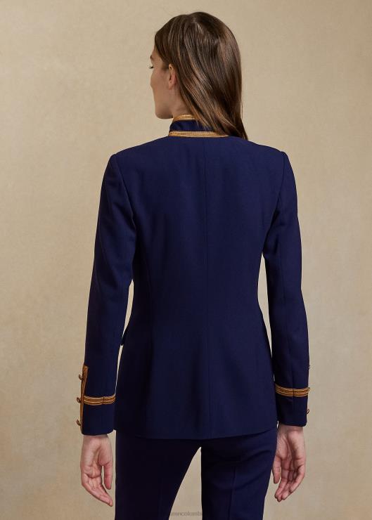 chaqueta de crepé de lana con doble botonadura mujer marina de lujo Ralph Lauren 2XR2V9330