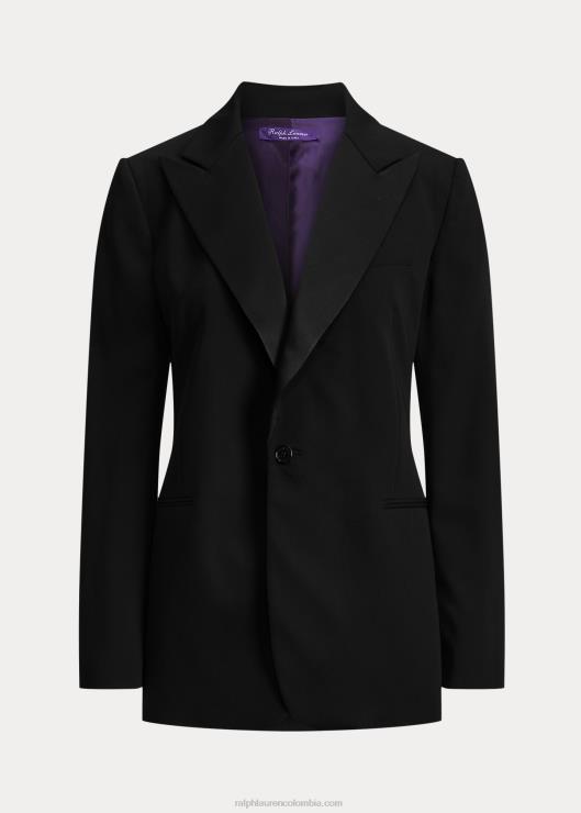chaqueta de esmoquin de gabardina de lana truett mujer negro Ralph Lauren 2XR2V9331
