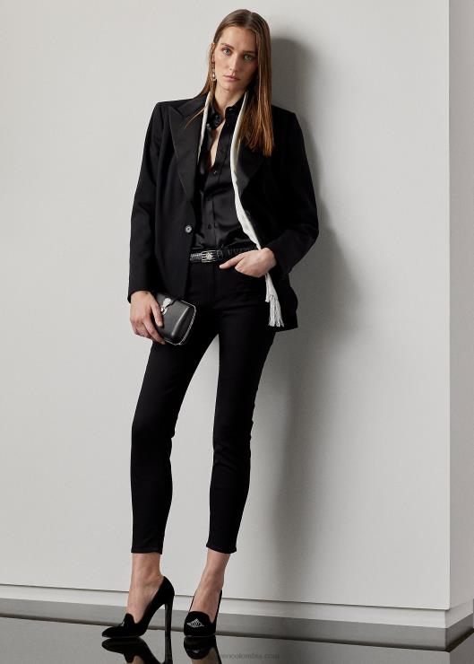 chaqueta de esmoquin de gabardina de lana truett mujer negro Ralph Lauren 2XR2V9331