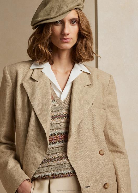 chaqueta de tweed antonine mujer bronceado/salvia Ralph Lauren 2XR2V3539