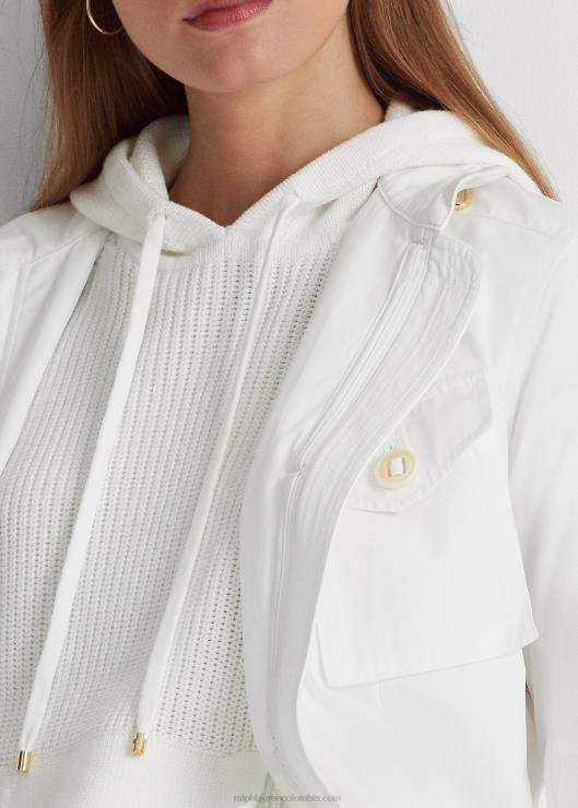 chaqueta militar de tafetán repelente al agua mujer blanco Ralph Lauren 2XR2V9542