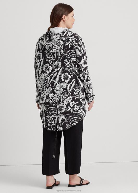 cortavientos floral con capucha y ripstop mujer blanco negro Ralph Lauren 2XR2V4578