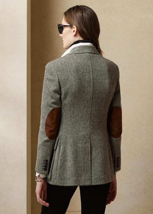 la chaqueta de tweed mujer negro/crema Ralph Lauren 2XR2V3463