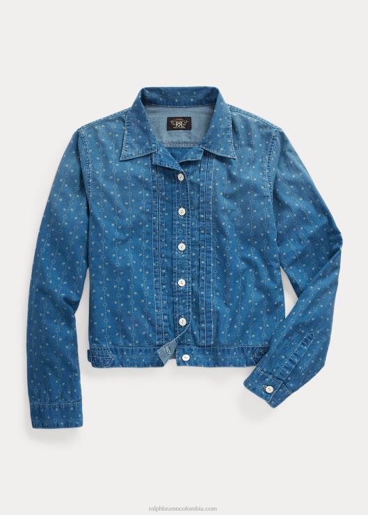 sobrecamisa floral de lino y algodón mujer índigo multi Ralph Lauren 2XR2V3636