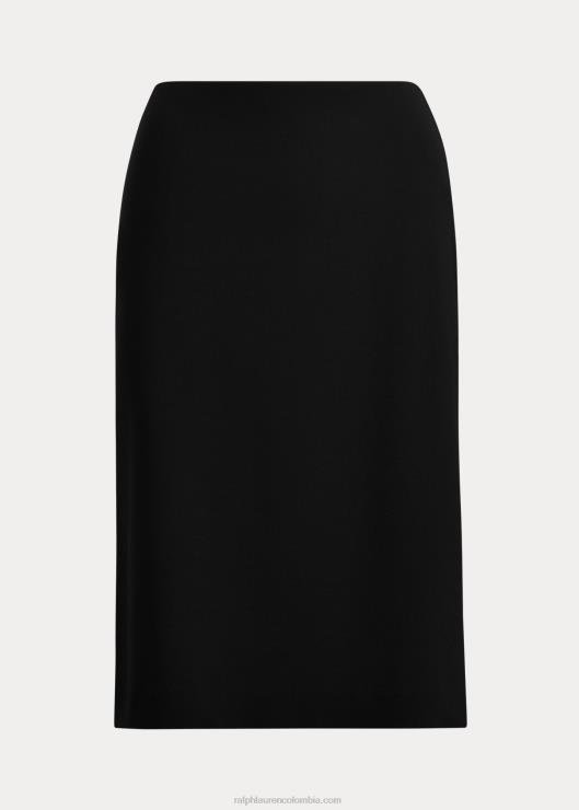 falda Cindy de crepé de lana elástica mujer negro Ralph Lauren 2XR2V9360